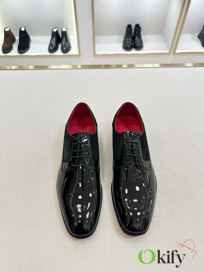 Okify Christian Louboutin Black Patent Men Loafers 28299 - 1
