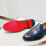 Okify Christian Louboutin Black Men Loafers With Silver Buckle 28300 - 2