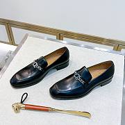Okify Christian Louboutin Black Men Loafers With Silver Buckle 28300 - 6