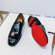 Okify Christian Louboutin Black Men Loafers With Silver Buckle 28301 - 5