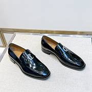 Okify Christian Louboutin Black Men Loafers With Silver Buckle 28301 - 3