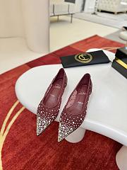 Okify Christian Louboutin Red Burgundy Mesh Rhinestone High Heels  - 1