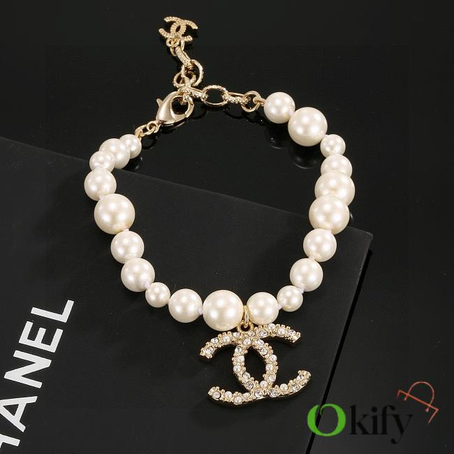 Okify CC Gold Bracelet With Pearl And Diamond 28307 - 1