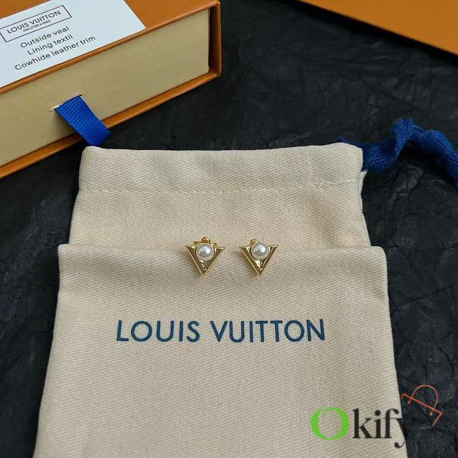 Okify Louis Vuitton Gold Earrings With Pearl - 1