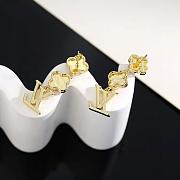 Okify Louis Vuitton Gold Flower Earrings With Diamond - 6