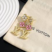 Okify Louis Vuitton Gold Flower Earrings With Diamond - 3