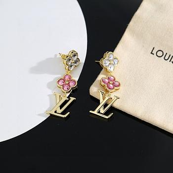 Okify Louis Vuitton Gold Flower Earrings With Diamond