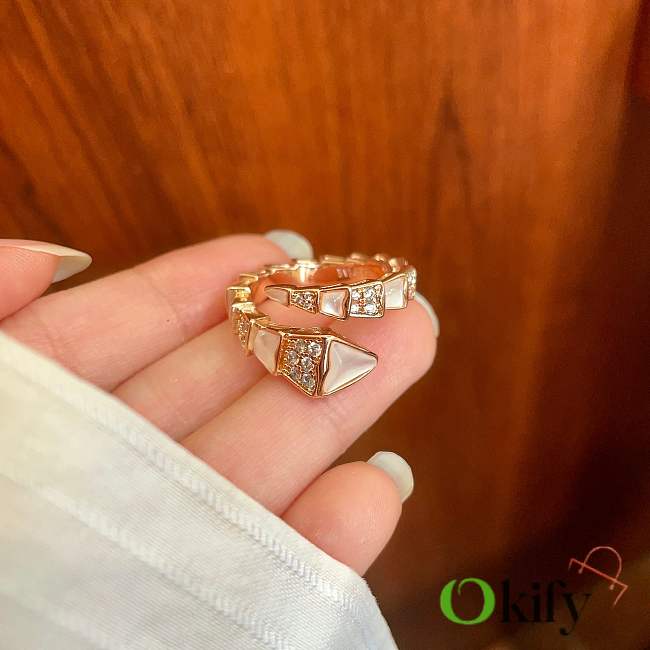 Okify Bvlgari Gold Ring With Diamond - 1