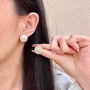 Okify Dior Gold And Pearl Earrings  - 1