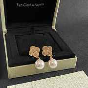 Okify VCA Gold Earrings With Diamond And Pearl - 4