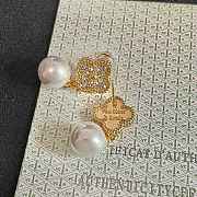 Okify VCA Gold Earrings With Diamond And Pearl - 3