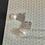 Okify VCA Silver Earrings With Diamond And Pearl - 4