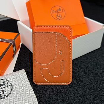 Okify Hermes Orange MagSafe Magnetic Card Holder 