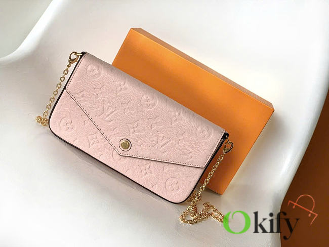Okify Louis Vuitton Felicie Pochette Bag In Pink M80482 21x11x3cm - 1