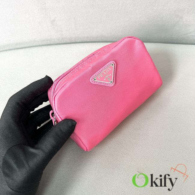 Okify Prada Pink Pouch Silver Hardware 1NA339 12x8x3.5cm - 1