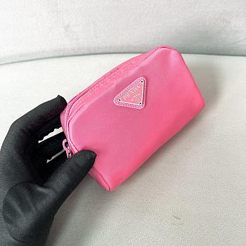 Okify Prada Pink Pouch Silver Hardware 1NA339 12x8x3.5cm