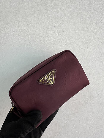 Okify Prada Red Burgundy Pouch 1NA339 12x8x3.5cm