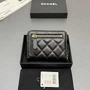 Okify CC Black Lambskin Gold Hardware Zipper Small Wallet 12x9x2cm - 4