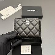 Okify CC Black Lambskin Silver Hardware Zipper Small Wallet 12x9x2cm - 1