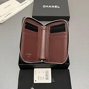 Okify CC Black Lambskin Silver Hardware Zipper Small Wallet 12x9x2cm - 3