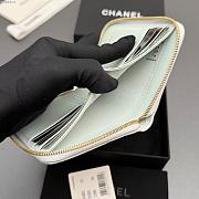 Okify CC Light Blue Caviar Zipper Small Wallet 12x9x2cm - 3