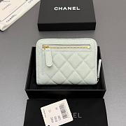 Okify CC Light Blue Caviar Zipper Small Wallet 12x9x2cm - 4