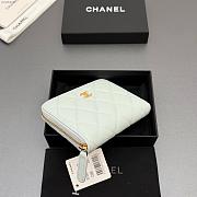 Okify CC Light Blue Caviar Zipper Small Wallet 12x9x2cm - 5