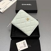 Okify CC Light Blue Caviar Zipper Small Wallet 12x9x2cm - 6