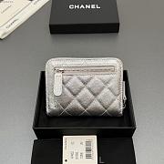 Okify CC Silver Caviar Zipper Small Wallet 12x9x2cm - 4