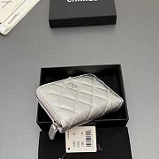 Okify CC Silver Caviar Zipper Small Wallet 12x9x2cm - 3