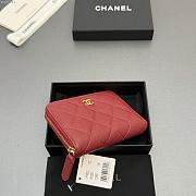 Okify CC Red Burgundy Caviar Zipper Small Wallet 12x9x2cm - 4
