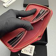 Okify CC Red Burgundy Caviar Zipper Small Wallet 12x9x2cm - 2