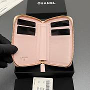 Okify CC Light Pink Caviar Zipper Small Wallet 12x9x2cm - 5