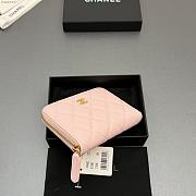 Okify CC Light Pink Caviar Zipper Small Wallet 12x9x2cm - 4