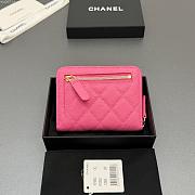 Okify CC Pink Caviar Zipper Small Wallet 12x9x2cm - 4