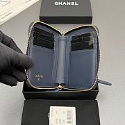 Okify CC Dark Blue Caviar Zipper Small Wallet 12x9x2cm - 5