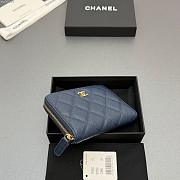 Okify CC Dark Blue Caviar Zipper Small Wallet 12x9x2cm - 4