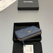 Okify CC Dark Blue Caviar Zipper Small Wallet 12x9x2cm - 3