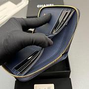 Okify CC Dark Blue Caviar Zipper Small Wallet 12x9x2cm - 2
