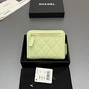 Okify CC Light Green Caviar Zipper Small Wallet 12x9x2cm - 4