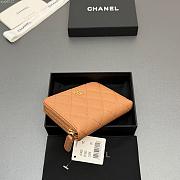 Okify CC Brown Caviar Zipper Small Wallet 12x9x2cm - 4