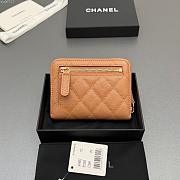 Okify CC Brown Caviar Zipper Small Wallet 12x9x2cm - 5