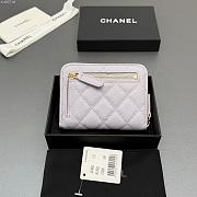 Okify CC Light Purple Caviar Zipper Small Wallet 12x9x2cm - 3