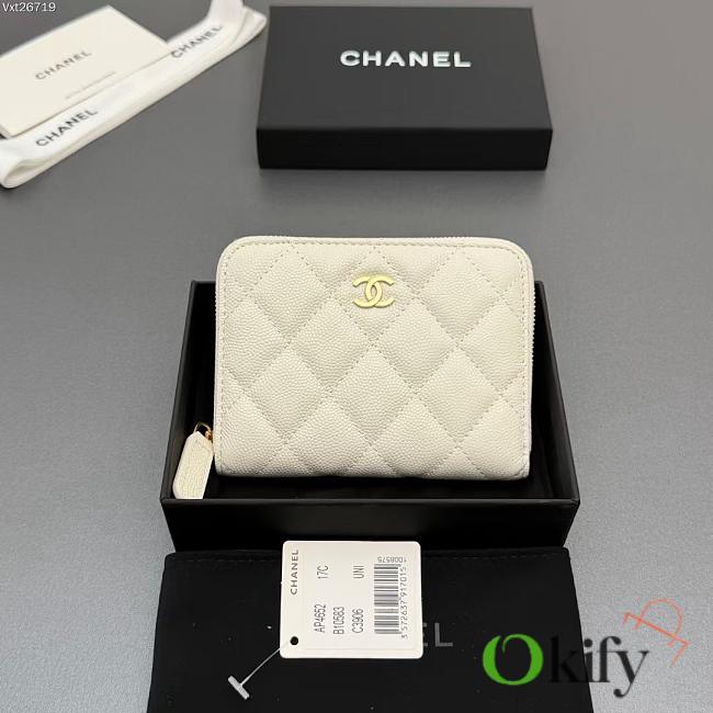 Okify CC White Caviar Zipper Small Wallet 12x9x2cm - 1
