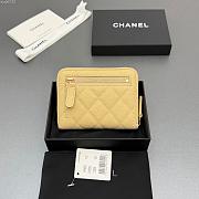 Okify CC Light Yellow Caviar Zipper Small Wallet 12x9x2cm - 6