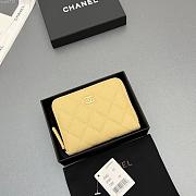 Okify CC Light Yellow Caviar Zipper Small Wallet 12x9x2cm - 4
