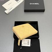 Okify CC Light Yellow Caviar Zipper Small Wallet 12x9x2cm - 2