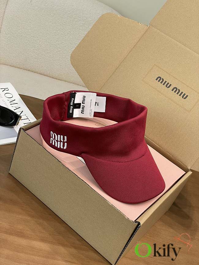 Okify MiuMiu Red Sun Visor Hat - 1