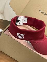 Okify MiuMiu Red Sun Visor Hat - 5