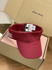 Okify MiuMiu Red Sun Visor Hat - 4